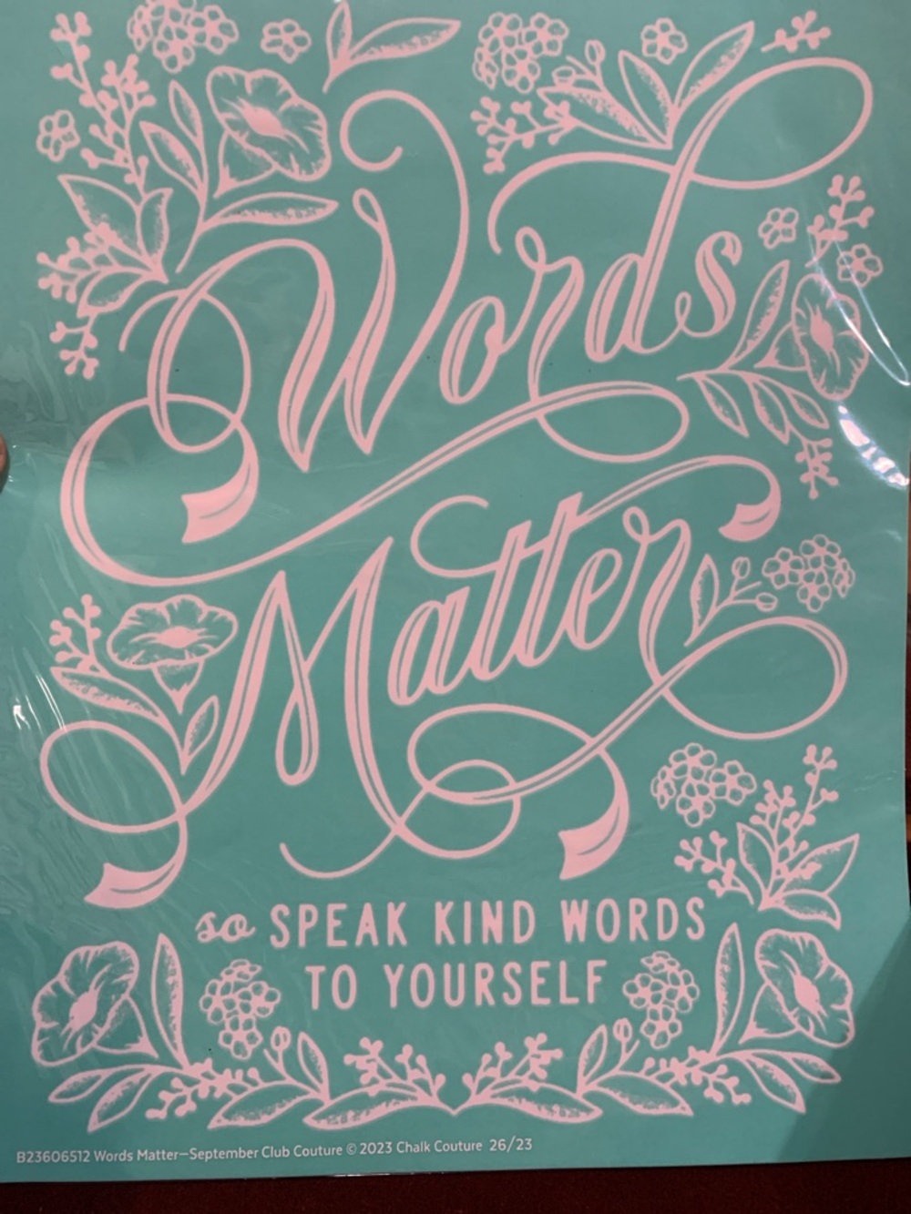 NIP  'Words Matter” Chalk Couture Stencil Size B and Sealed Chalkable Shapes
